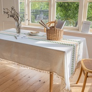 Yimanqiyun Table Cloth Art Flower Embroidered Tablecloth Literary Round Table Table Cloth Art Rectan