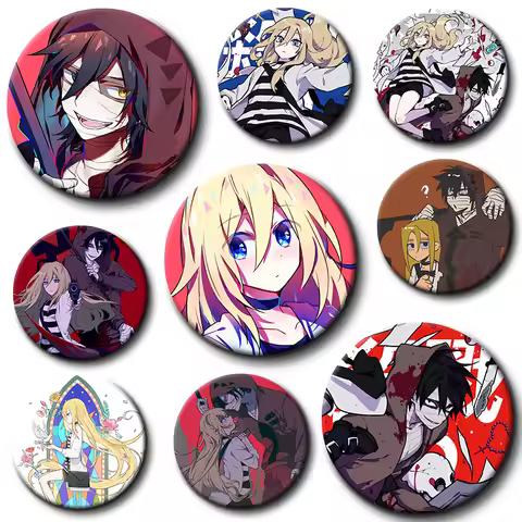 Cartoon Anime Character Isaac Foster Rachel Gardner Badge Angels of Death Funny Cool Role Round Broo