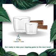 Thicken Mini Glass Hot Espresso Barista Accessories Coffee Wooden Handle Brewing Shot Barista加厚耐热玻璃杯