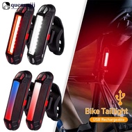 QUENNA Bicycle Rear Light Waterproof USB Rechargeable LED Warning Lamp Bike Flashing Cycling Taillig