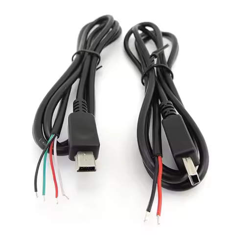 2pin 4pin Mini USB Male Jack Power Cable 5Pin DIY Charging Data Transmission Connector Welding 1m Wi