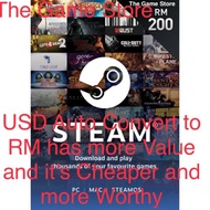 Steam Wallet Gift Card Malaysia USD50 Instant Express Delivery (50USD Auto Convert to RM)