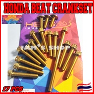 Heng Original™ Honda Beat Gold Complete Crankcase Set With 3 PCS MUSHROOM. Tags: Gold Bolts | Yayamin Bolts | Yayamanin | Heng Bolts | Honda