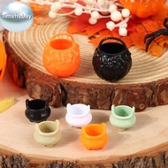 TimeHebay 2pcs Halloween Mini Cauldron Miniature Mini Halloween Candy Buet Pot Witch Cauldron EN
