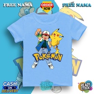 KATUN Pokemon Go Animated Kids T-Shirt Ash Pikachu Boys' Top/ with Action 30s Cotton Kids Fashion/ L