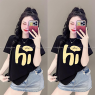 Áo Thun Thái Nữ Dáng Vừa Cotton 100% Mềm Mịn Mát 40~60kg (Mã A70 Hi ABC) Từ 40 Đến 60kg Phong Cách C