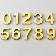 5cm ABS Plated Gold Number Sign Hotel Floor Digital Signage Hotel Room Door Number Digit 0-9 Sticker