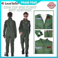 KL Stock 🇲🇾 Children Top Gun Army Green America Costume Children's Performance Clothing壮志凌云飞行服军绿cos儿