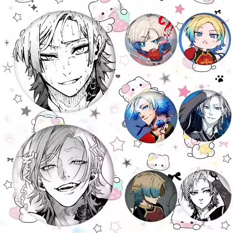 Anime M-michael-K-kaiser Kawai Button Pin Handmade Brooch For Clothes Cartoon Badge Backpack Decorat