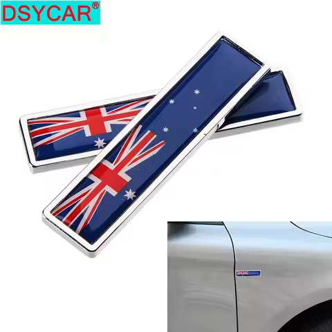 DSYCAR 1Pair Australia National Flag Metal Car Sticker Decorate Sticker Emblem Badge Personality Dec