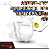 Onemed Mask Duckbill UFO 4ply Earloop White /30 4ply 3D Medical Mask
