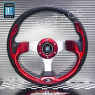 D1 sport* พวงมาลัย พวงมาลัยรถยนต์ พวงมาลัยรถ พวงมาลัยรถแต่ง พวงมาลัย 12 นิ้ว สีเเดง (เหมาะกับคอธรรมด
