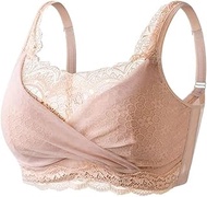 Women's Mastectomy Pocket Bra For Silicone Breast Prosthetic, Sexy Lace Wireless Daily Bra Full Cove
