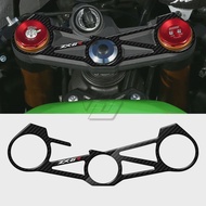 ZX6R รถจักรยานยนต์คาร์บอน TOP Triple CLAMP Yoke สติกเกอร์สําหรับ KAWASAKI ZX6R ZX-6R ZX 636 2012-201