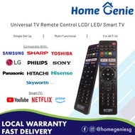 Universal TV Remote Control Replacement CRC One Up 1130V for LCD/ Smart TV // Netflix, Amazon Prime 