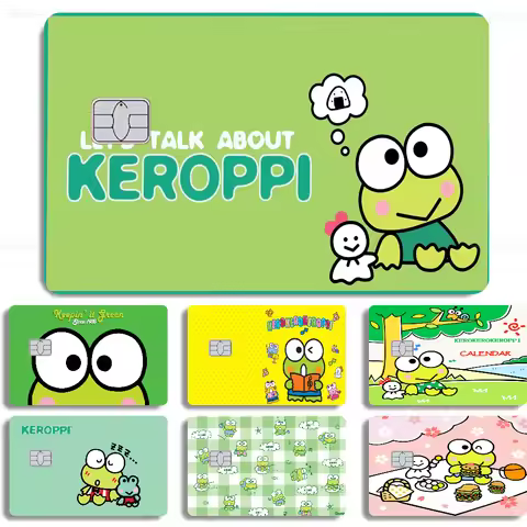 Kawai K-Kero K-Kero K-Keroppi Anime Matte Front Skin Film Sticker Cover For Small Chip Credit Card D