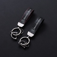 Carbon Fiber Leather Car Keychain For Mercedes Benz A180 A200 A260 W203 W210 W211 W204 C E S CLS CLK