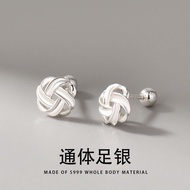 热销款999足纯银缠绕耳钉女螺丝拧扣防掉韩版养耳洞耳骨钉睡觉免摘耳饰转运招 ek4NLm5F830201