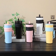 710ml Stainless Steel Thermos Bottle, Sports Thermos Bottle with Straw