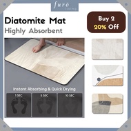 🇸🇬 Premium Quick Drying Diatomite Bath Mat Anti-Slip Fast Absorbing Non-Slip Diatom Floor Mat