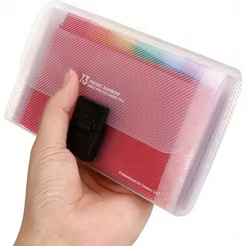 A6 Expanding File Organizer 13-Pockets, Accordion Folder with Button Closure for Documents Receipts 