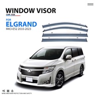 4PCS Window Visor For Nissan Elgrand E52 2010-2023 Car Smoke Window Sun Rain Exterior Visor Deflecto