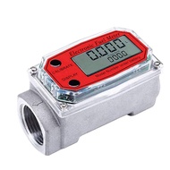 1 Inch Digital Turbine Flowmeter Digital LCD Display with NPT Counter Fuel Flowmeter for Measuring Engine Oil