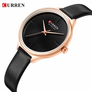 CURREN Ladies Watches Minimalist Wrist Watch for Women Casual Fashion Leather Strap Quartz Female Clock Simple Classy Watch