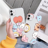 BTS BT21 clear 1 phone protect case For iphone 6/6s 7 , X , XS , XR , XSMax 11pro 12 pro 13 pro promax phone case