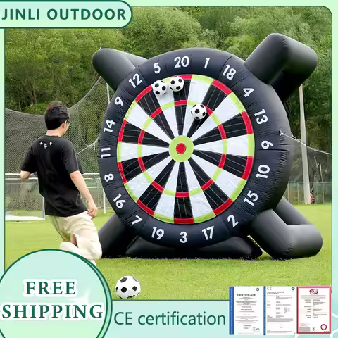10ft Inflatable Football Dart Board Giant Football Game with Football Blowers for Camping Events and