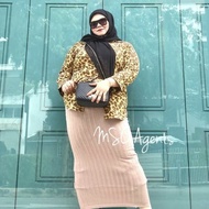 PLUS SIZE BLOUSE BIG SIZE TOP BLOUSE LEOPARD BAJU BLAUS SAIZ BESAR MAX DADA 50 CORAK HARIMAU BELANG BAJU OFFICE