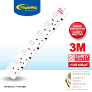 PowerPac Extension Socket Extension Cord, Power Cord, Power Extension 6 way 3 meter. (PP3886N)