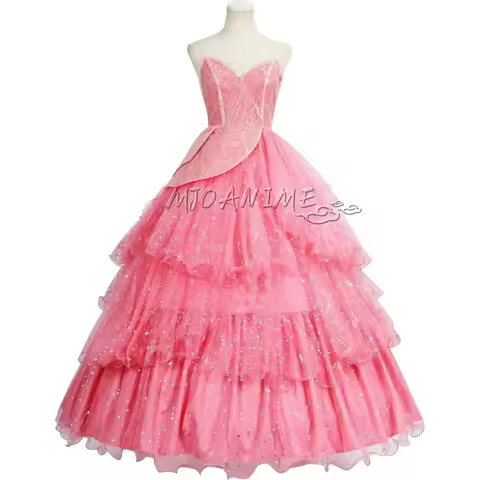 IN STOCK Glinda Wicked Cosplay Costume Disguise for Adult Women Pink Dress Roleplay Fantasy Outfit H