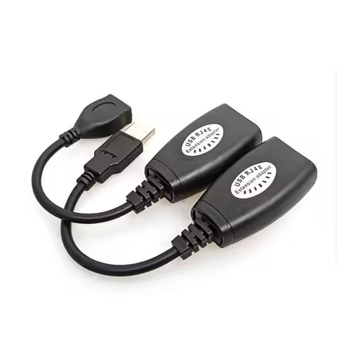 50m Single RJ45 Ethernet For CAT5E 6 Up to 150ft Cable USB 2.0 Extension Extender Adapter Black for 