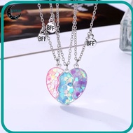 APPEAR 3Pcs BFF Necklaces, Friendship Jewelry Alloy Matching Heart Pendant Necklace,  Friendship Cut