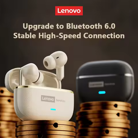 Lenovo LE208 AI Wireless Leather Earphones Bluetooth 6.0 ENC Earphones Noise Reduction Headphone Low