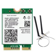 For Intel AX411 WiFi Card+2X8DB Antenna WiFi 6E CNVio2 BT 5.3 Tri-Band 5374Mbps Module for Laptop/PC