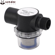 WONDER Inline Filter, Black Female Thread Water Strainer, Water Pumps 1/2in-14 Plastic 50 Mesh Scree