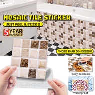 20X20CM Mozek Wallpaper Dinding Dapur Mosaic Tile Kitchen Tiles Sticker Waterproof Self Adhesive Kitchen Wall Sticker 墙贴