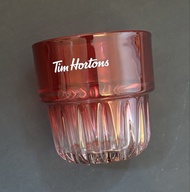 全新天好咖啡紅色玻璃杯限量版 Brand new Tim Hortons Red Glass Cup