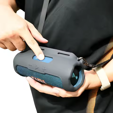 CoverJoy Silicone Case for JBL Flip 7 Speaker Protective Cover with Shoulder Strap Shockproof Sleeve