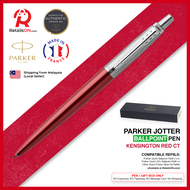 Parker Jotter Ballpoint Pen - Kensington Red Chrome Trim (with Black - Medium (M) Refill) / {ORIGINAL} / [RetailsON]