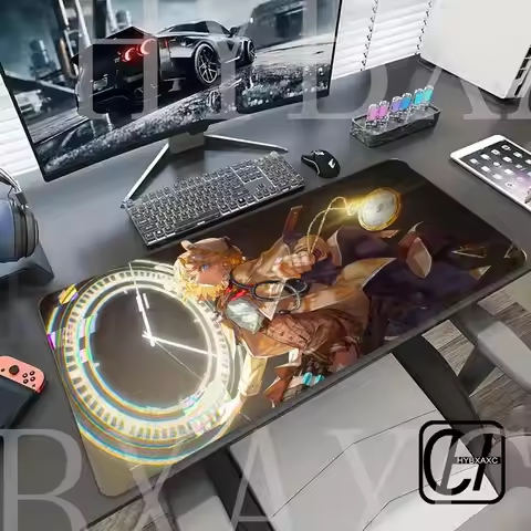 HYBXAXC Mouse Pad Anime Girl Computer Gamer Kawaii Gaming Accessories Mousepad Hololive Watson Ameli
