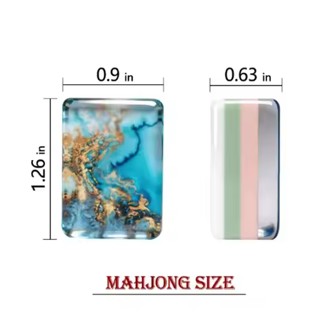 Ocean‑Themed 4‑Layer Acrylic American Mahjong Set, Hand‑Play Mah Jongg Tiles for Family Party Leisur