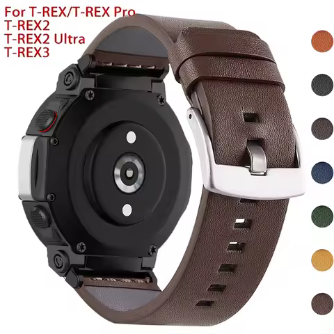 Leather Band For Huami Amazfit T-REX 3/2 Watch Strap Man For Amazfit T-Rex/T-Rex Pro/T-Rex 2 Ultra B