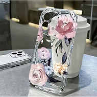 For IPhone 17 16 11 Pro 13 15 7Plus Pro Max 8 6 6s XR XS Elegant Rose Floral Case