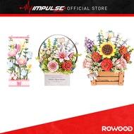 Robotime Rowood Flower Series 2 - Wooden Bloom Box / Wooden Flower Basket / Blooming Bouquet Box
