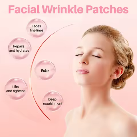 A66I HUNMUI 5Pair Frown Lines Removal Patch Nasolabial Folds Anti-Wrinkle Mask Anti-Aging Stickers M