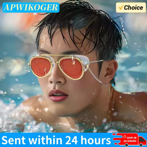 Full-View Swim Goggle Adjustable Anti-Fog Swimming Goggle Non-Slip Retro Swimming Goggles for Swimmi