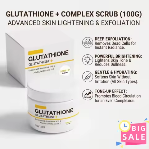Glutathione Body Scrub Sea Salt Deep Exfoliator Gentle Brightening Whitening Scrub Smooth Glowing Sk